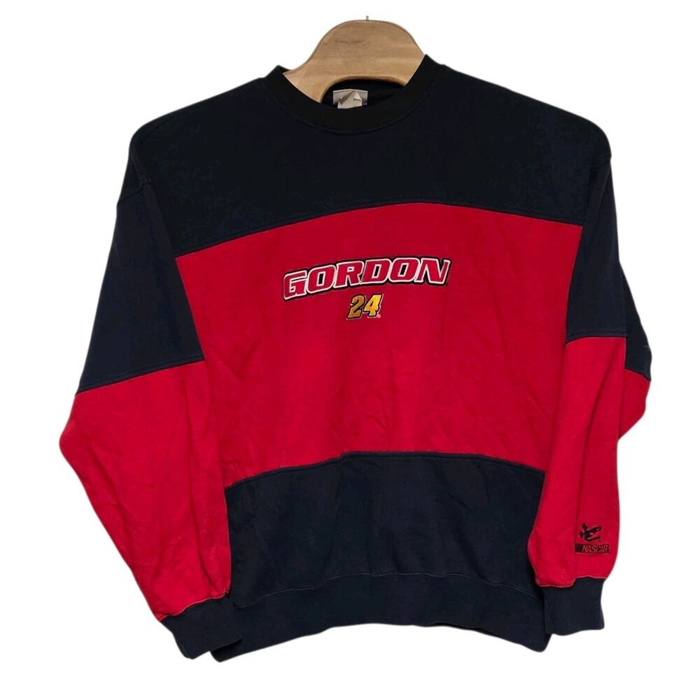 VTG Jeff Gordon Color Block Sweatshirt Sz XXL Navy Red Embroidered Y2K